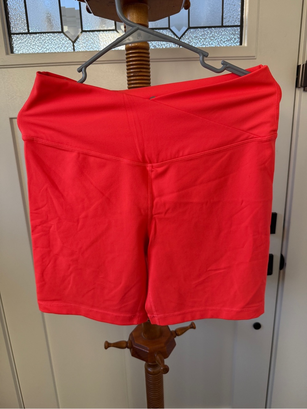 90 Degrees by Reflex- Women’s XL- High-Rise Bright red/orange spandex Shorts